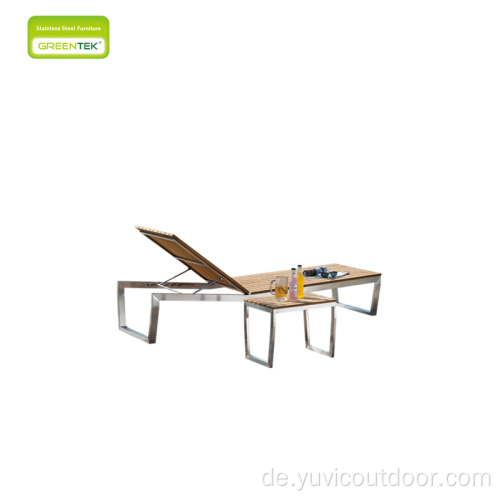 Edelstahl Sun Lounger Set Schwimmbadstuhl